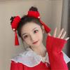 Bowknot Tassel Hairball New Year Hair Accessories Children's Headwear Plush Hair Rope Duckbill Clip