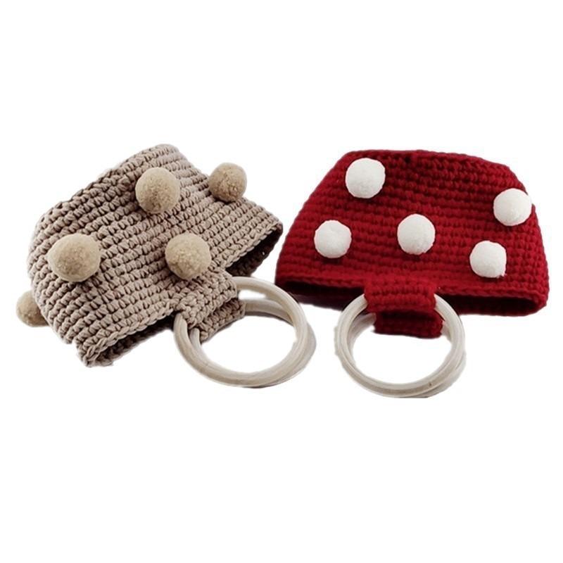 Пряжа Вязание Помпон Сумка-ведро - Модная Вязаная Готовая Женская Портативная Сумка