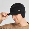 Зимняя флисовая шапка-бини с козырьком, утолщенная мягкая защита ушей, эластичные теплые шапки-скулли, идеально подходит для Рождества, занятий спортом на открытом воздухе