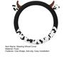 Cow Car Steering Wheel Cover with Horns Ears Anti Slip Sweat Absorption Comfortable 15 Inch Universal Women Auto Steering Wheel Protector Car