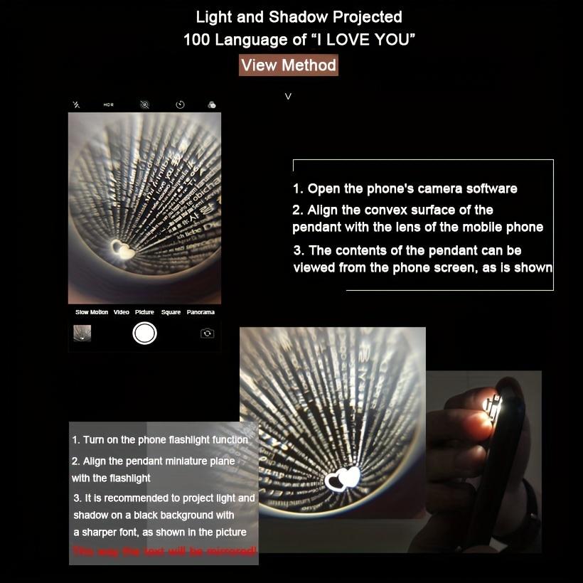 Комплект ожерелий с проекцией и подарочной коробкой с розами, 100 языков, подвеска в виде сердца «Я люблю тебя», ювелирные изделия 2024 года для подарков девушке, дропшиппинг