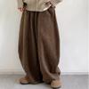Брюки для женщин Эластичные с высокой талией Длинные брюки Большого размера Утепленные Эластичные Свободные и Стройнящие Универсальные Повседневные Брюки с широкими штанинами