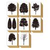 Cute Wooden Rubber Stamp Set with and Nature Perfect for Letter and Perfect As a Made In Japan Leaf, Tree, Forest, Designs, Eco-Friendly, Bridal,