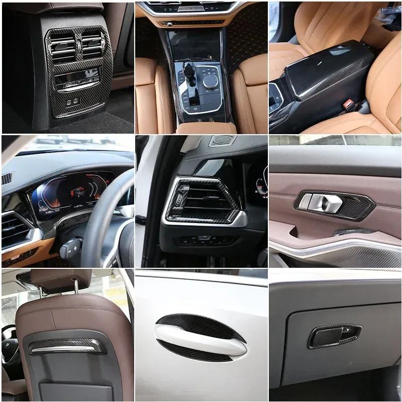For BMW 3 Series G20 -2024 ABS Carbon Fiber Car Dashboard Console Gear Shift Panel Cover Trim Stickers Car Accessories