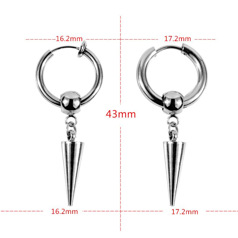 Titanium Steel Earrings Sharp Cone Trendless Ear Pierced Ear And Earrings