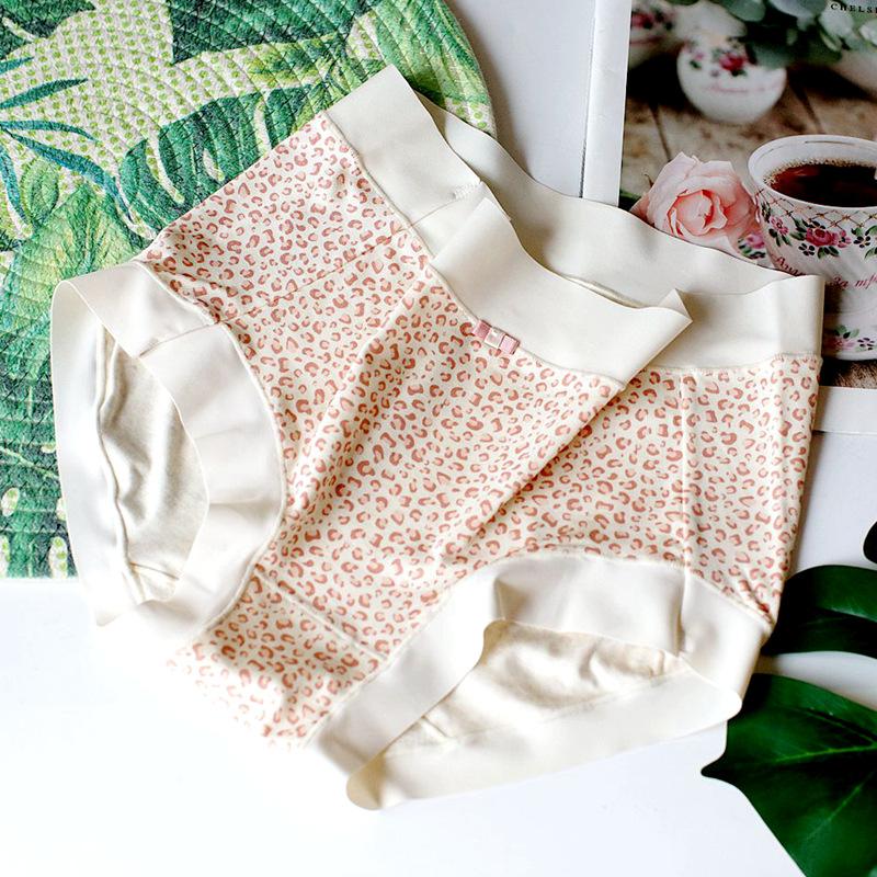 Large Size Underwear Leopard Print High Elasticity Women's Panties Comfortable Hip Wrap Medium High Waisted Panty