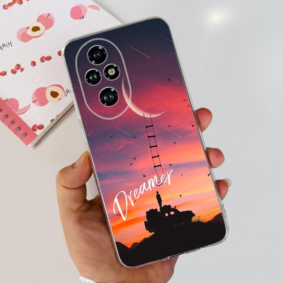 Чехол для Honor 200 Pro ELP-AN00 Милый Кот Расписной Чехол Прозрачный Силиконовый Чехол для Телефона Для Honor 200 Lite Honor200 Pro Мягкий ТПУ Fundas