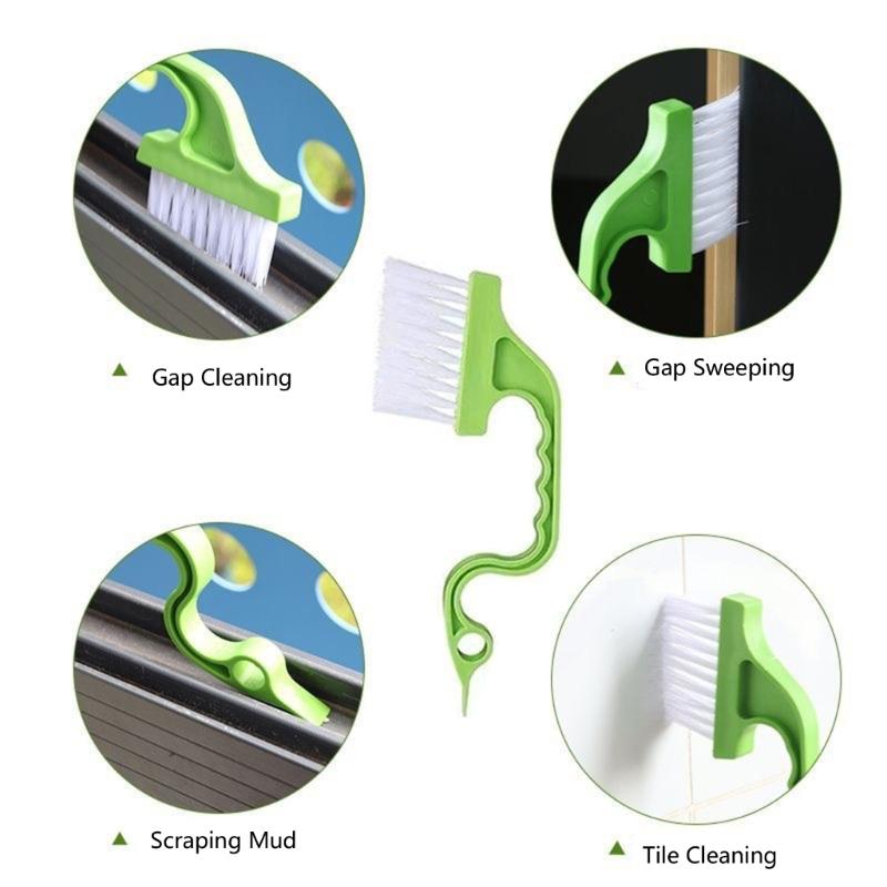 Compact Ergonomic Handheld Gaps Slot Brush Tool For Tight Space Lightweight Plastic Design With Angled Cleaning Edged