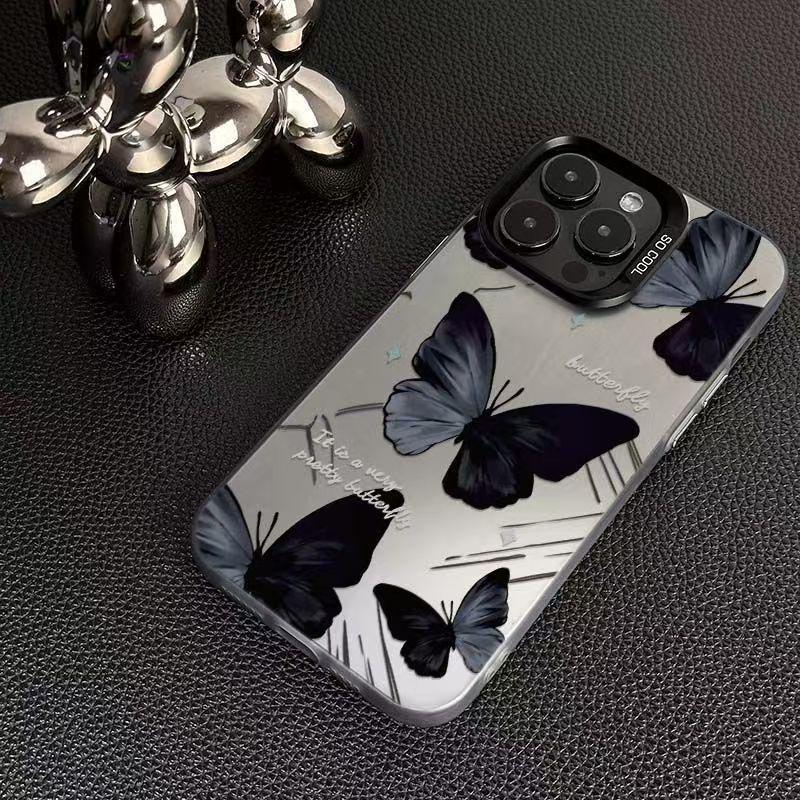 Чехол для телефона Obsidian Butterfly Silver Shell для Apple 17/16/15 Pro, 14 Pro Max, 13/12/11X