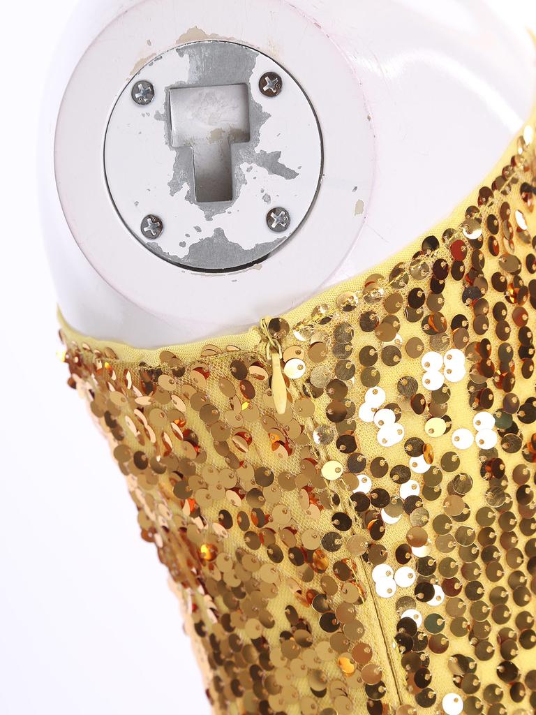 Платье для девочек с блестящими пайетками, на одно плечо, с длинным рукавом, длиной выше колена, праздничное платье на день рождения, для конкурса красоты, для свадьбы