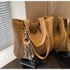 2025 New Straw Plaited Woven Women's Roomy Bag Casual Versatile Single Shoulder Bag High Capacity Seaside Beach Bag Vacation Commuter Large Tote Bag
