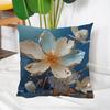 Floral Print Pillowcase Cushion Cover with Zipper Wear Resistant Non-Fading Washable Easy Maintenance Decorative Pillowslip