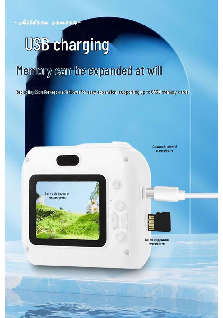HD Polaroid-камера с двумя объективами для студентов - Милая и портативная, мгновенная передача фото на телефон, цветные снимки 12 МП