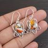 Orange Copper Turquoise Gemstone Jewelry, 925 Sterling Silver Earrings, Handmade Balancing Earrings For Wedding Gift