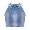 Girls Metallic Sleeveless Shimmer Top Crop Camisole for Stage Dance Performance Hip Hop Jazz Wear