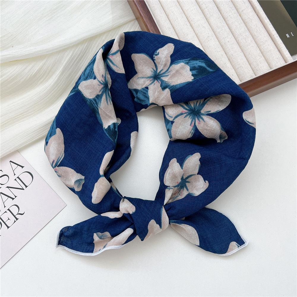Маленький квадратный шарф из хлопка и льна, шелковый шарф, женский, весна и осень, новый стиль, художественный и универсальный, модный, темпераментный шарф-повязка на голову