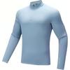 Running Series Solid Color Stand Collar Comfortable Breathable Versatile Long Sleeve T-Shirt Men Tops Cloud-Blue 152445403-1