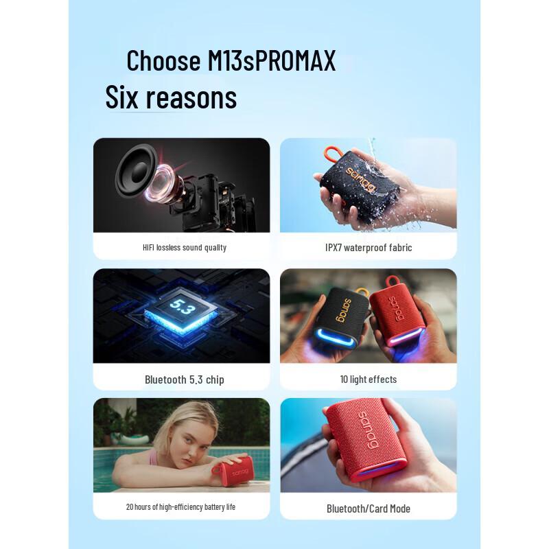 Портативная уличная Bluetooth-колонка SANAG M13S Pro Max