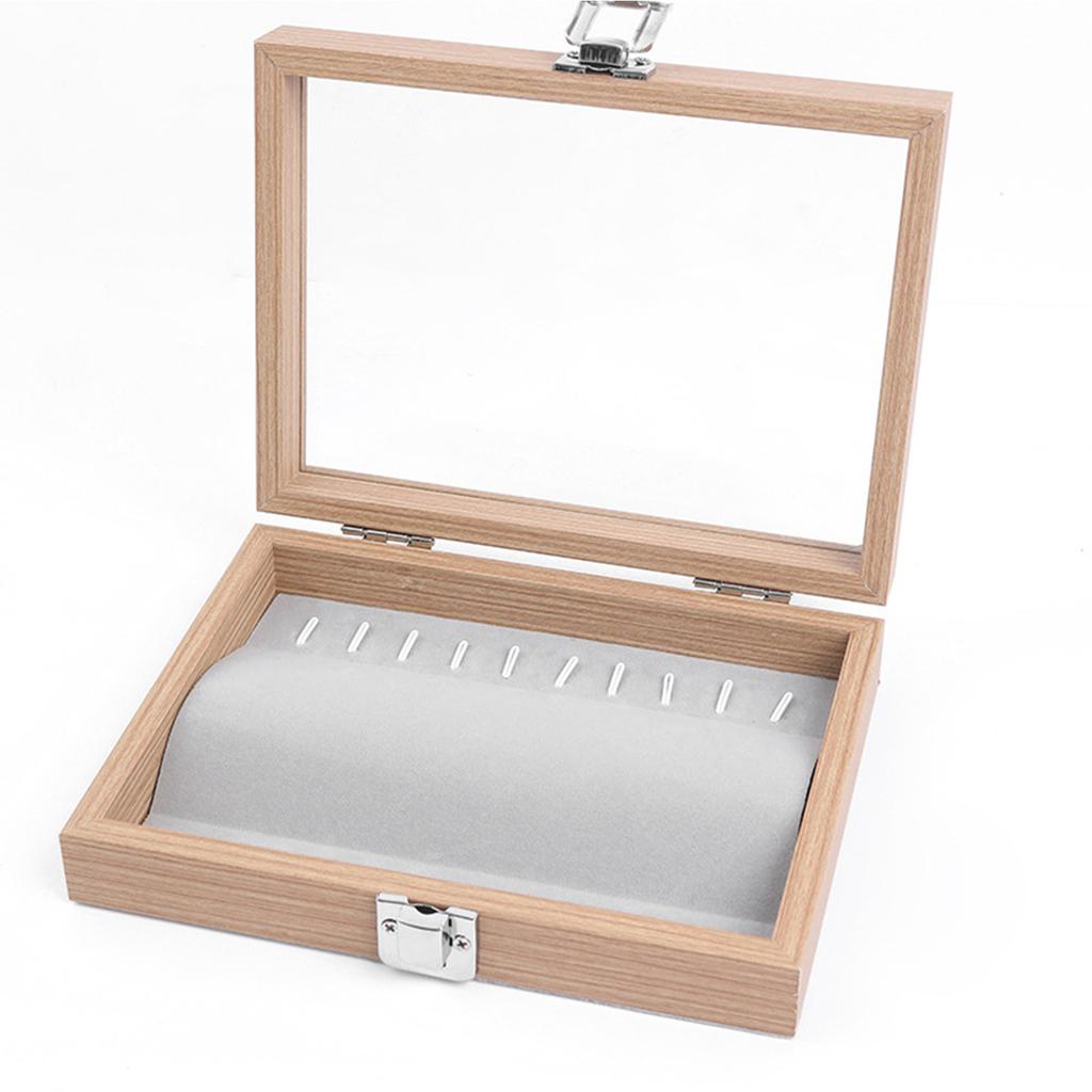 Elegant Wooden Jewelry Box with Dustproof Lid Necklace and Ring Organiser Case Accessories Storage Container for Home