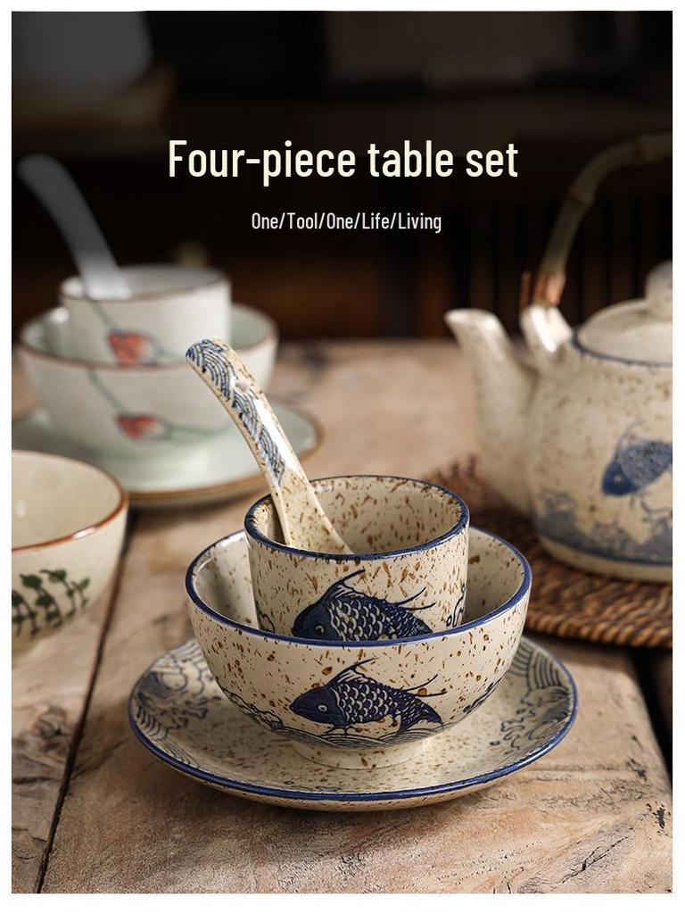 Керамическая тарелка ручной росписи в ретро-стиле, 6 дюймов, круглая - Пепельница, Плевательница, Тарелка для чая, Сухофруктов, Мелких закусок, Десертов.