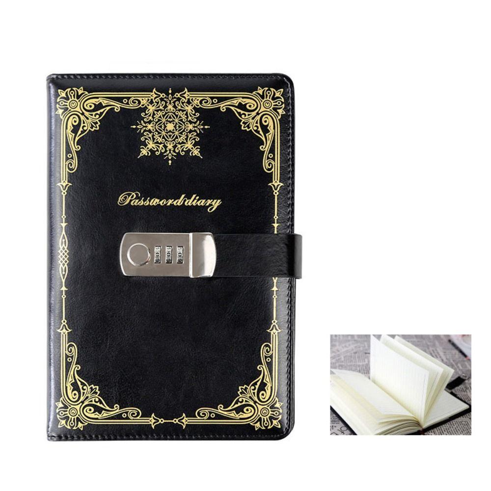 PU Leather Diary Writing Pads Hard Cover Lockable Secrets Journal Journal Notebook With Lock Work