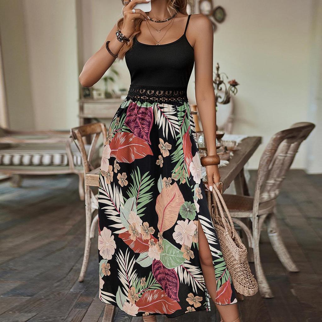 Женское весеннее платье без рукавов с однотонным принтом, летнее повседневное платье-трапеция с высокой талией, без бретелек, длинные платья XS-XL