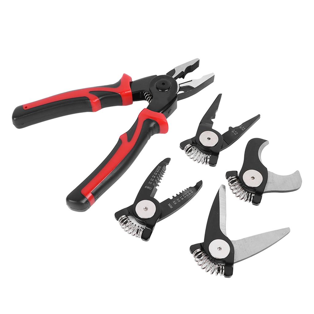 Набор плоскогубцев 5 в 1, стальные многофункциональные сменные головки плоскогубцев для резки листовой проволоки