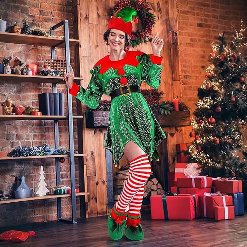 Рождественское платье для вечеринки с пайетками