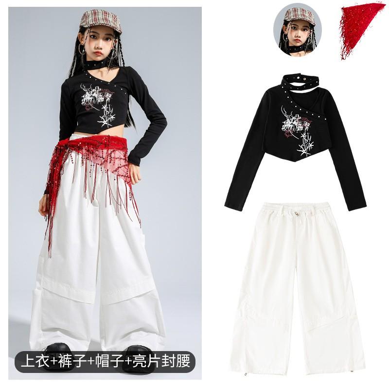 Girls Jazz Dance Outfit Set Hip Hop Streetwear Performance Costume Kids Stage Show