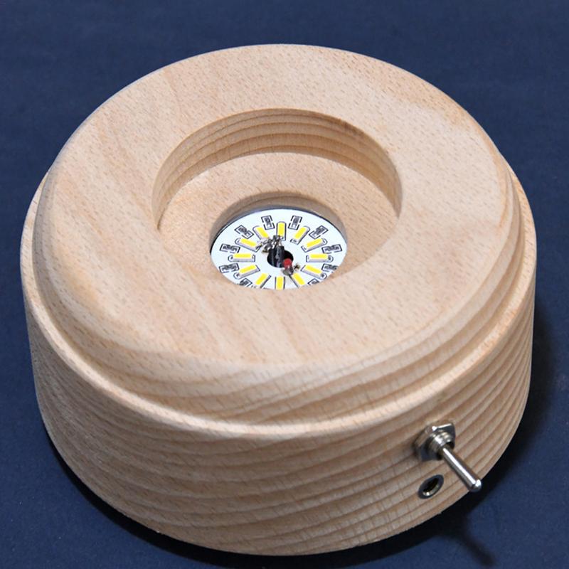 Rotating Musical Box Multifunctional USB Charging Musical Box Crystal Night Light Unique Wooden Bedside Lamp Rotating Wooden
