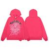 Sp5der Letter Print Hooded Sweatshirt Unisex Oversized Cotton Pullover Fall Casual Wear