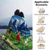 Mountain Village Adventure Flannel Blanket Super Soft Warm Cozy Blanket For Sofa Bed Office Travel Allseason Home Decor Gift