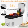 25L Portable Home Car Auto Refrigerator Mini Fridges DC 12/24V Freezer Cooler Heater Keep Warm Fresh for Pinic Camping 110/220V