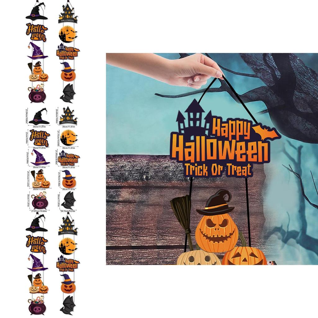 Halloween Door Scene Setter With Paper Pumpkin And Bat For Trickortreat And Party Atmosphere
