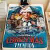 1PC Crazy Christmas Vacation Print FlAannel Blanket, High quality Comfortable for All Seasons, Home Decor, Warmth and Comfort