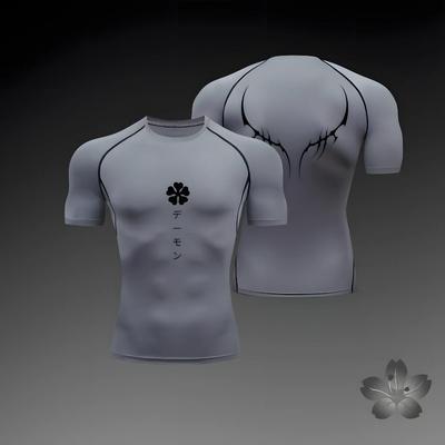 Мужская компрессионная рубашка Anime Sport Quick Dry Gym t Shirts Fitness Athletic Undershirts Elasticity y2k Tops Tee Summer Autumn Male