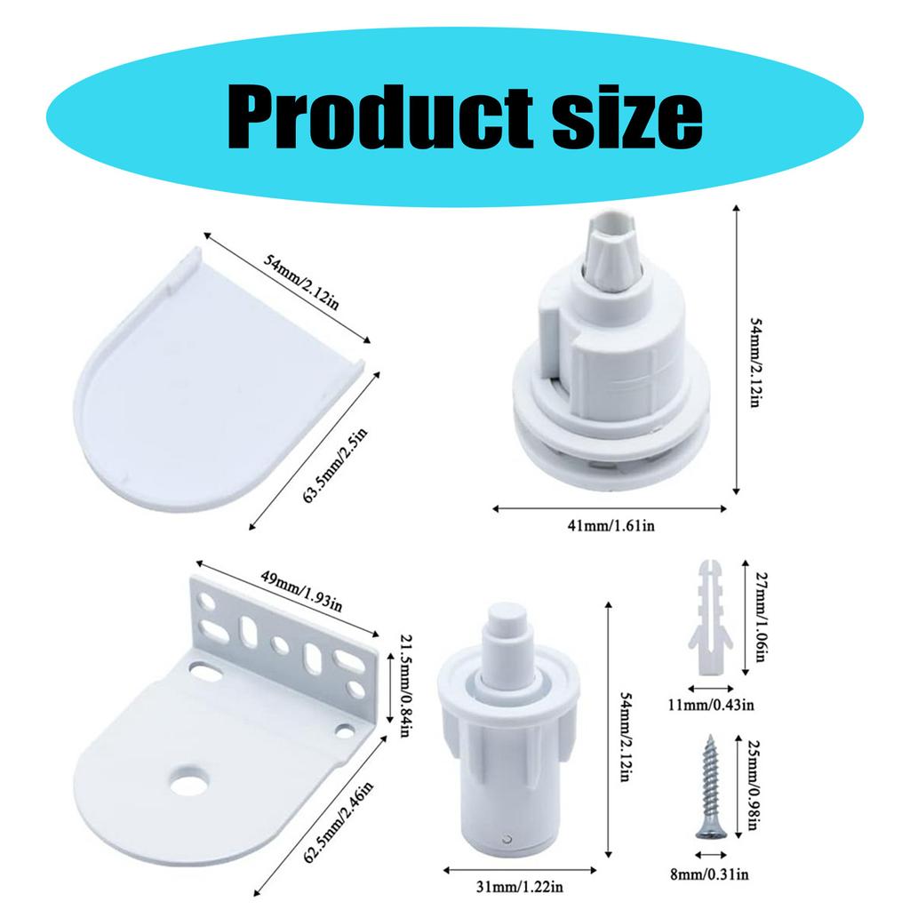 32mm Roller Blind Fittings Kits with Beaded Chain and Screws White Curtain Shade Repair Accessories for Home and Office