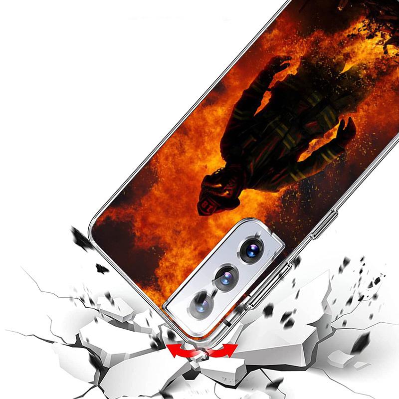 Чехол для телефона «Герой-пожарный Пламя» для Samsung Galaxy S26 S25 Edge S23 S24 Ultra S22 Plus S21 S20 FE Уникальный чехол Мягкий чехол Galaxy S