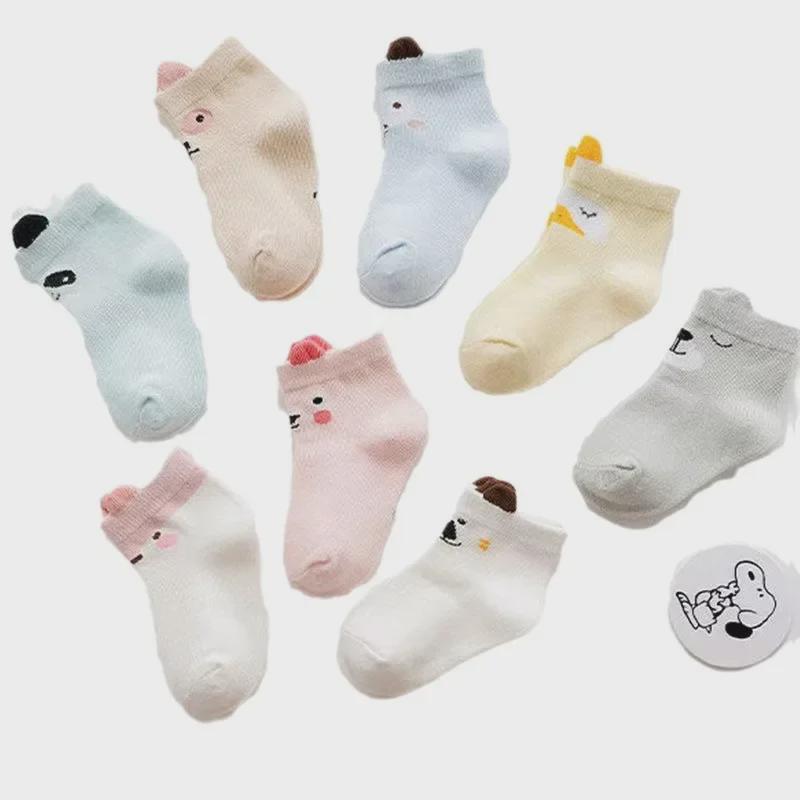 Хлопковые детские носки с рисунком на 1-3 года - весна и лето, средняя длина