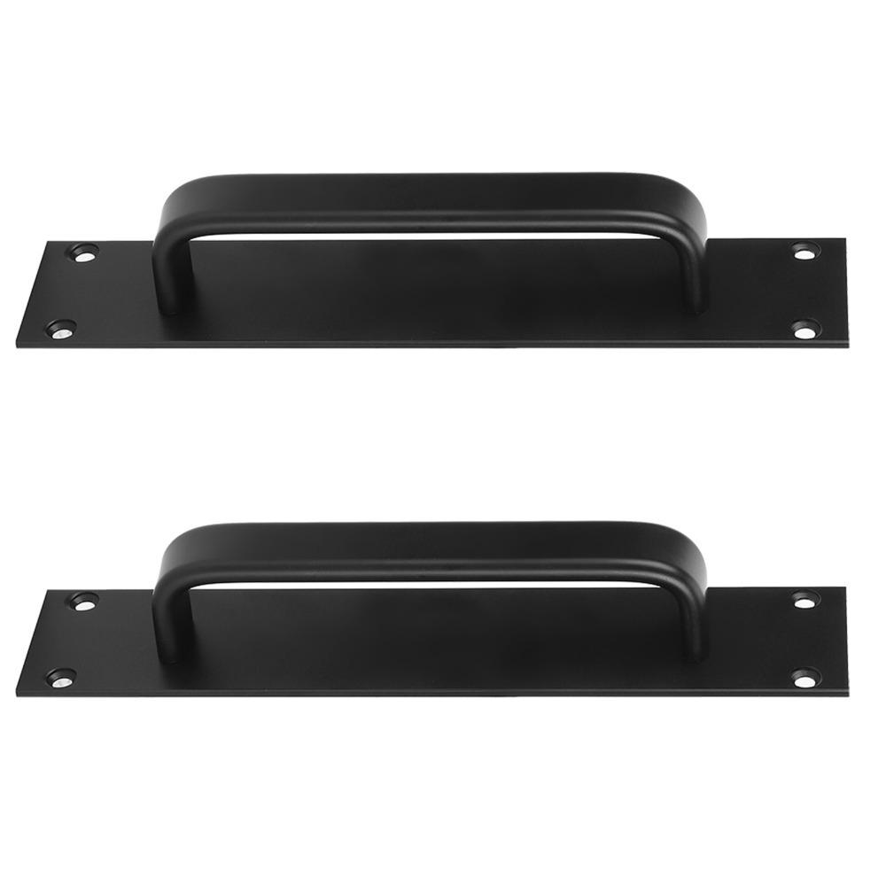 2 Pack Aluminum Alloy Door Pull Handle Black Barn Door Handles Sliding Door Handle Kitchen Cabinet