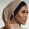 Jersey Cotton Muslim Women Inner Hijab Caps with Ear Hole