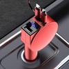 Выдвижное автомобильное зарядное устройство, сверхбыстрое зарядное устройство, многофункциональное зарядное устройство 60 Вт, от 1 до 3, интеллектуальное универсальное зарядное устройство для аккумулятора