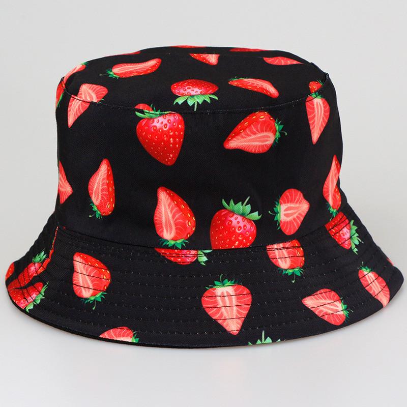 Fruit Patterned Tropical Colorful Basin Hat Reversible Wear Outdoor Protect Sun