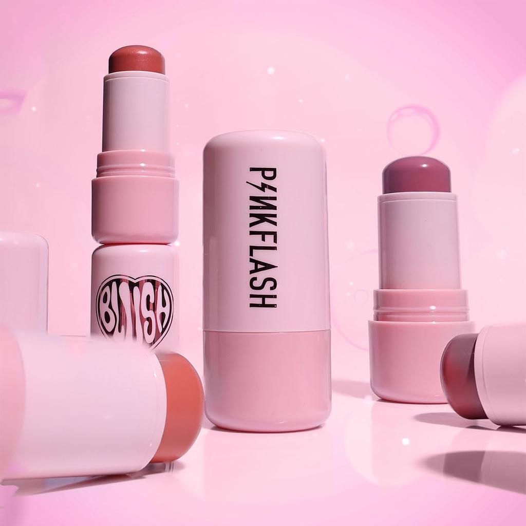 Стик-румяна Pinkflash Dewy - PK01 Грейпфрутовое Сердце | Кремовые румяна с натуральным влажным финишем | Легкие, наслаиваемые и растушевываемые | Сияние с блестками для Ra