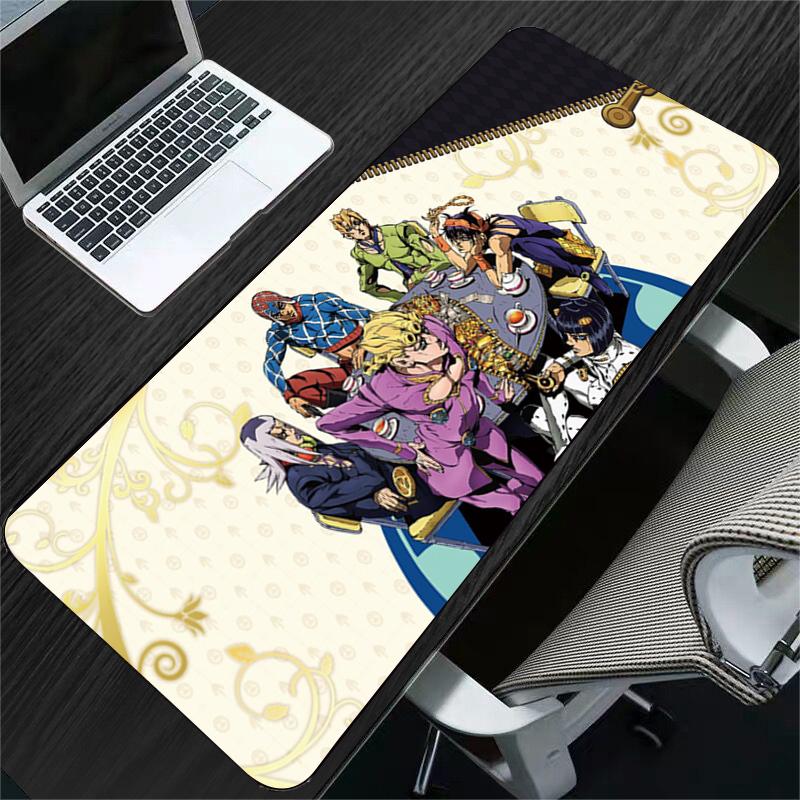 Большой игровой коврик для мыши 80x30 см с запирающимся краем, аниме, компьютерный резиновый коврик для мыши для JOJO Bizarre Adventure, 31,49 "x 11,81"
