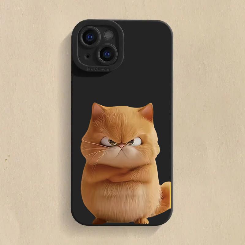 Funny Cool Cat Silicone Phone Case For iPhone 16 15 14 13 12 11 17 Pro Max 15 Pro XS XR X 8 16 Plus Shockproof Matte Soft Cover