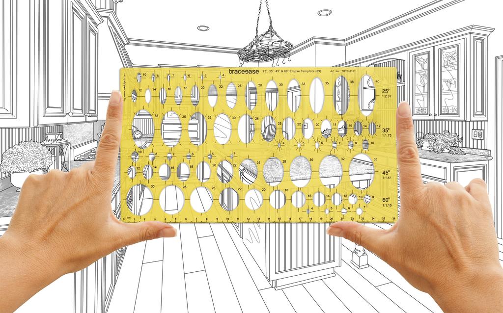 Traceease Геометрический чертежный шаблон эллипса трафарет для рисования, шаблон для проектирования измерительная линейка