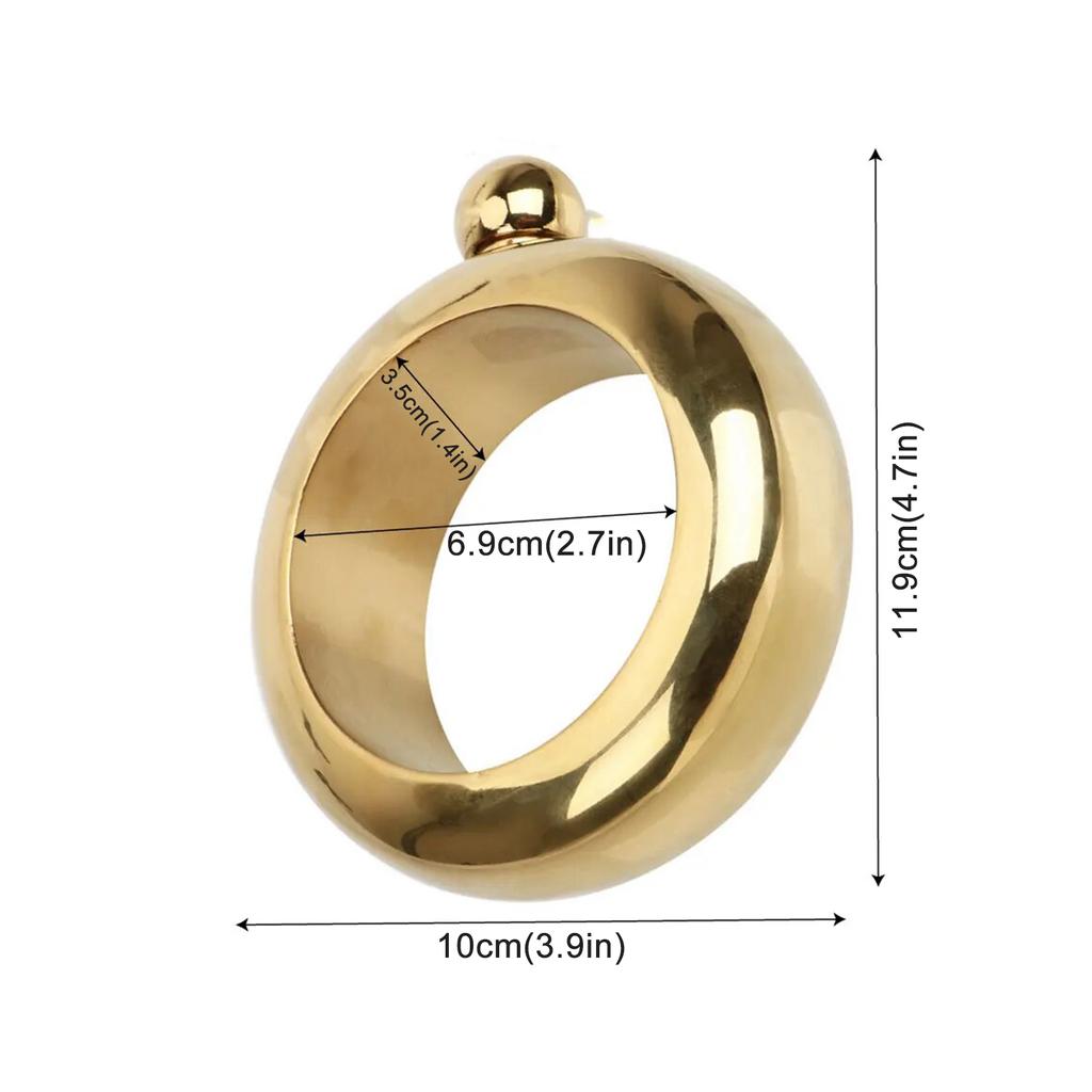 Фляжка-браслет из нержавеющей стали 304 объемом 100 мл, набор из креативного браслета на 3,5 унции с воронкой для вина, виски, алкоголя, коктейлей