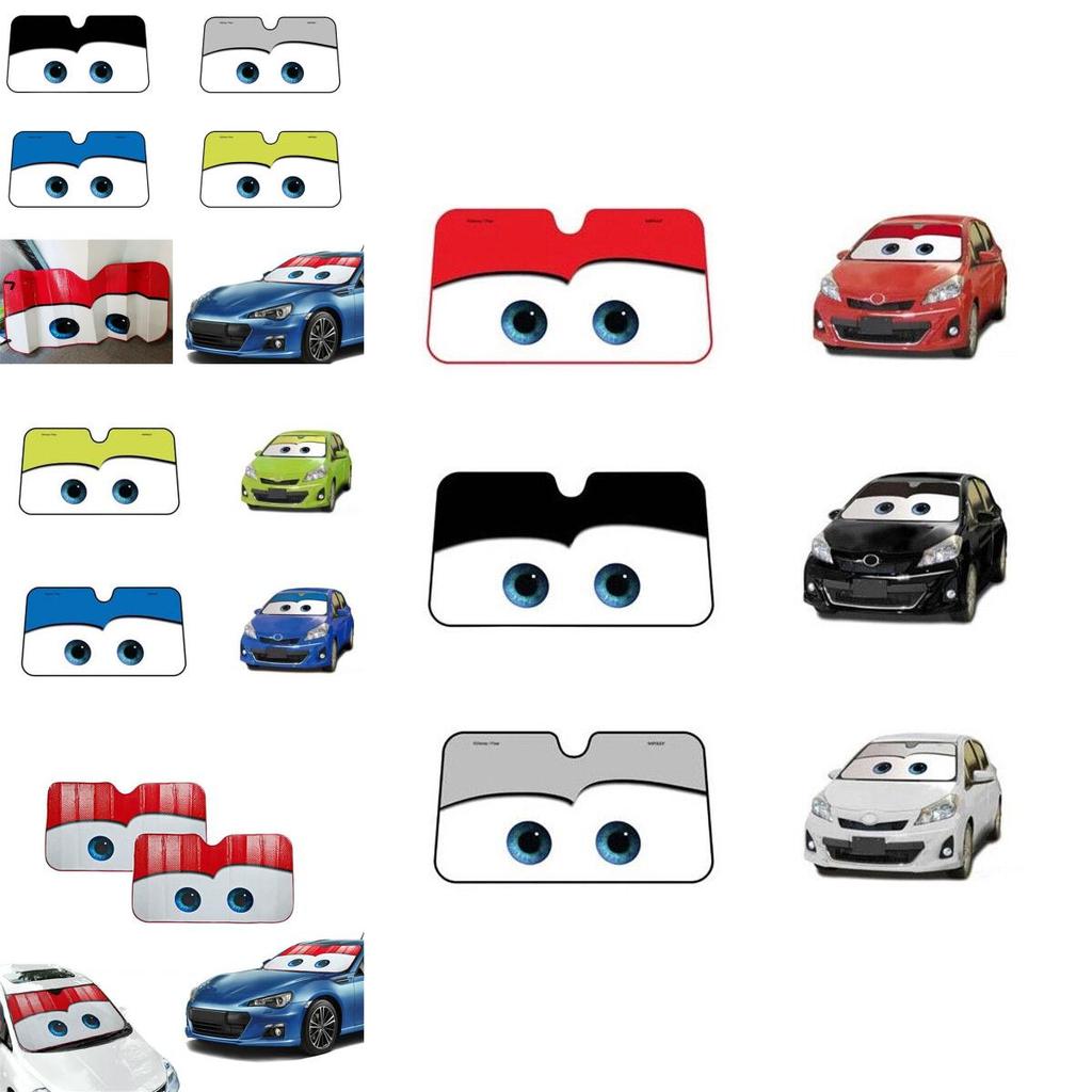 Cartoon Aluminium Foil Car Windshield Sun Shade Big Eyes Cars Front Window Visor