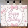 Pink Bow Tie Girls Background Birthday Party Decoration Balloon Flowers Diamond Backdrop Supplies Kids Baby Photo Props Gifts